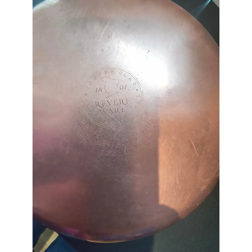 Vintage Revere Ware 8 Inch Skillet Copper‎ Clad Bottom Stainless Steel with Lid